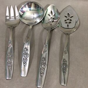 Oneida My Rose Stainless Flatware Serving Pieces Set Of 4 Plus Butter Knife